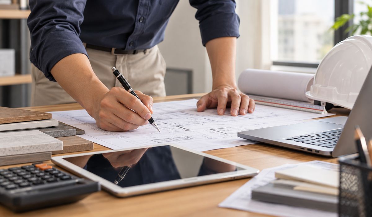 Xem xét và điều chỉnh bản vẽ thiết kế văn phòng