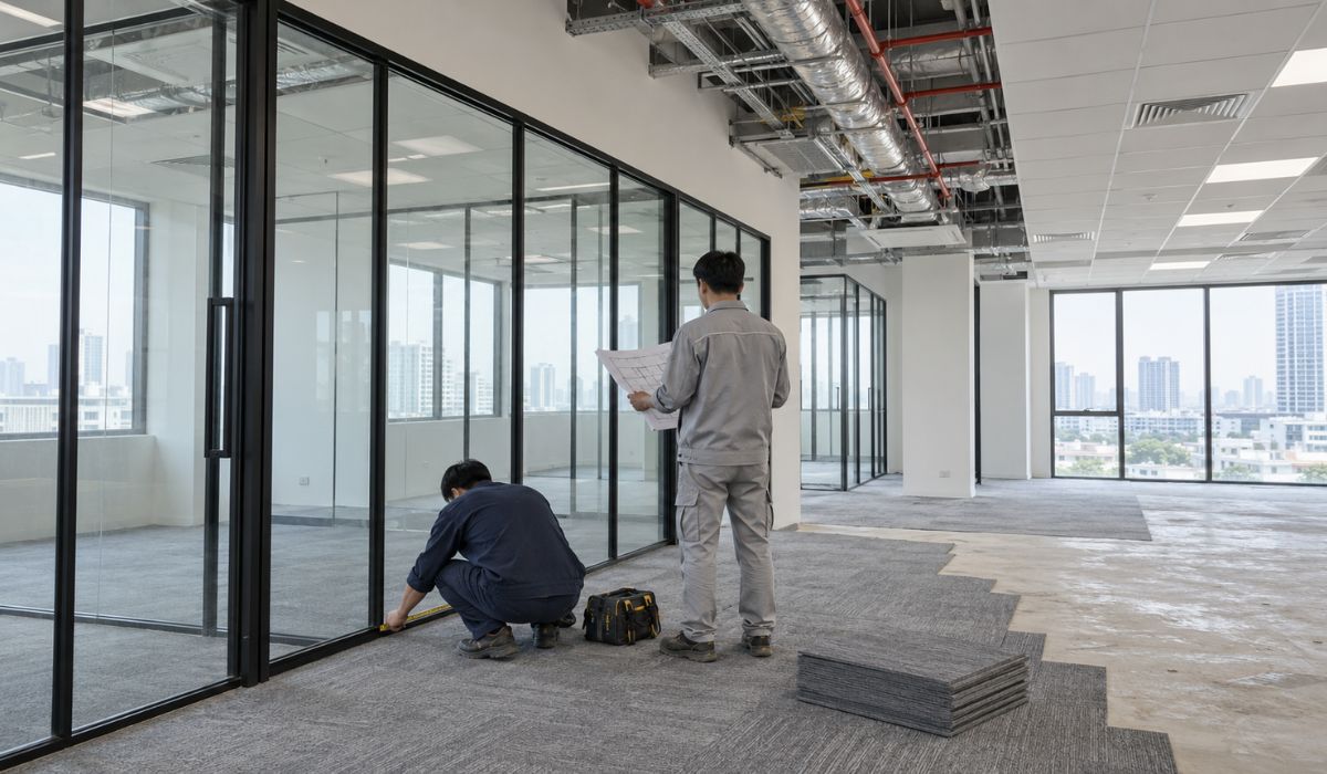 Kiểm tra và giám sát tiến độ thi công văn phòng