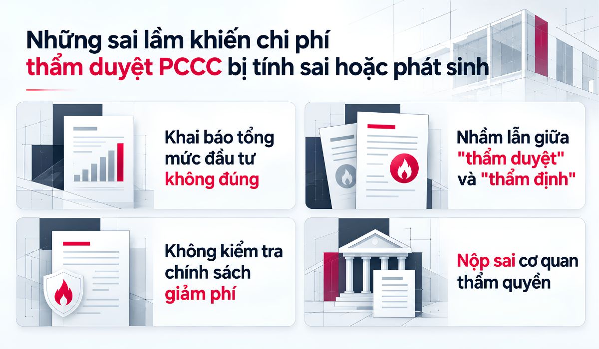 Những sai lầm khiến chi phí thẩm duyệt PCCC bị tính sai hoặc phát sinh