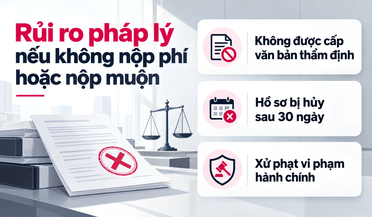 Rủi ro pháp lý nếu không nộp phí hoặc nộp muộn chi phí thẩm duyệt PCCC