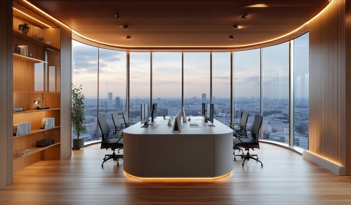 Phòng họp sang trọng góc view toàn cảnh thành phố