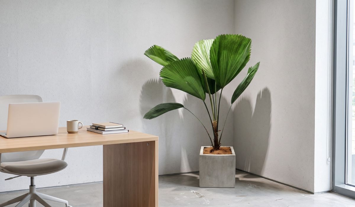 Cây Cọ Nhật được trang trí ở góc phòng