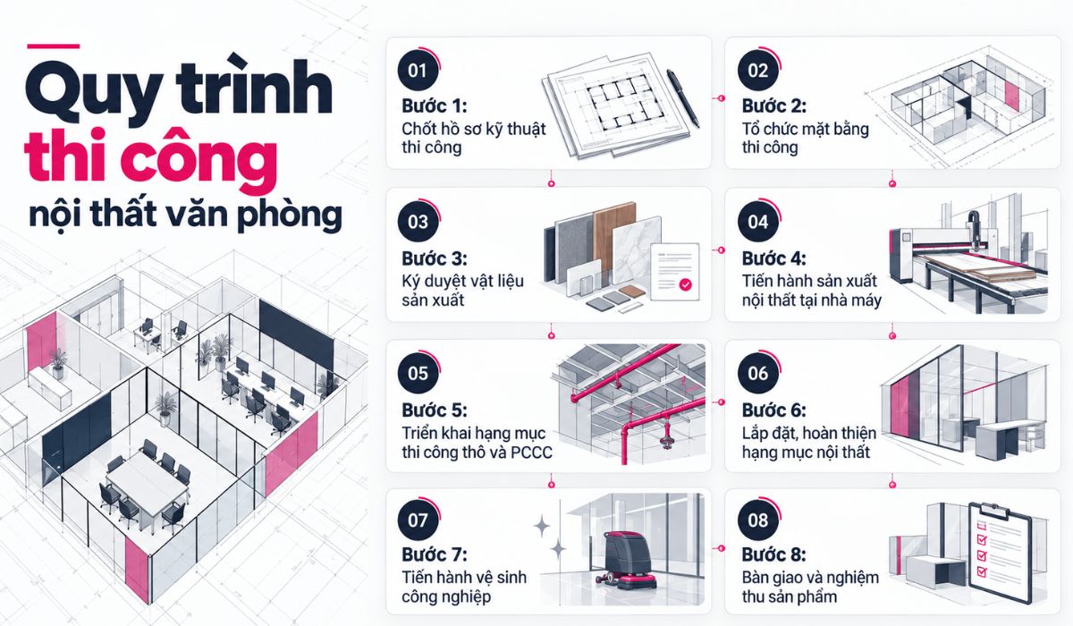 Quy trình thi công nội thất văn phòng