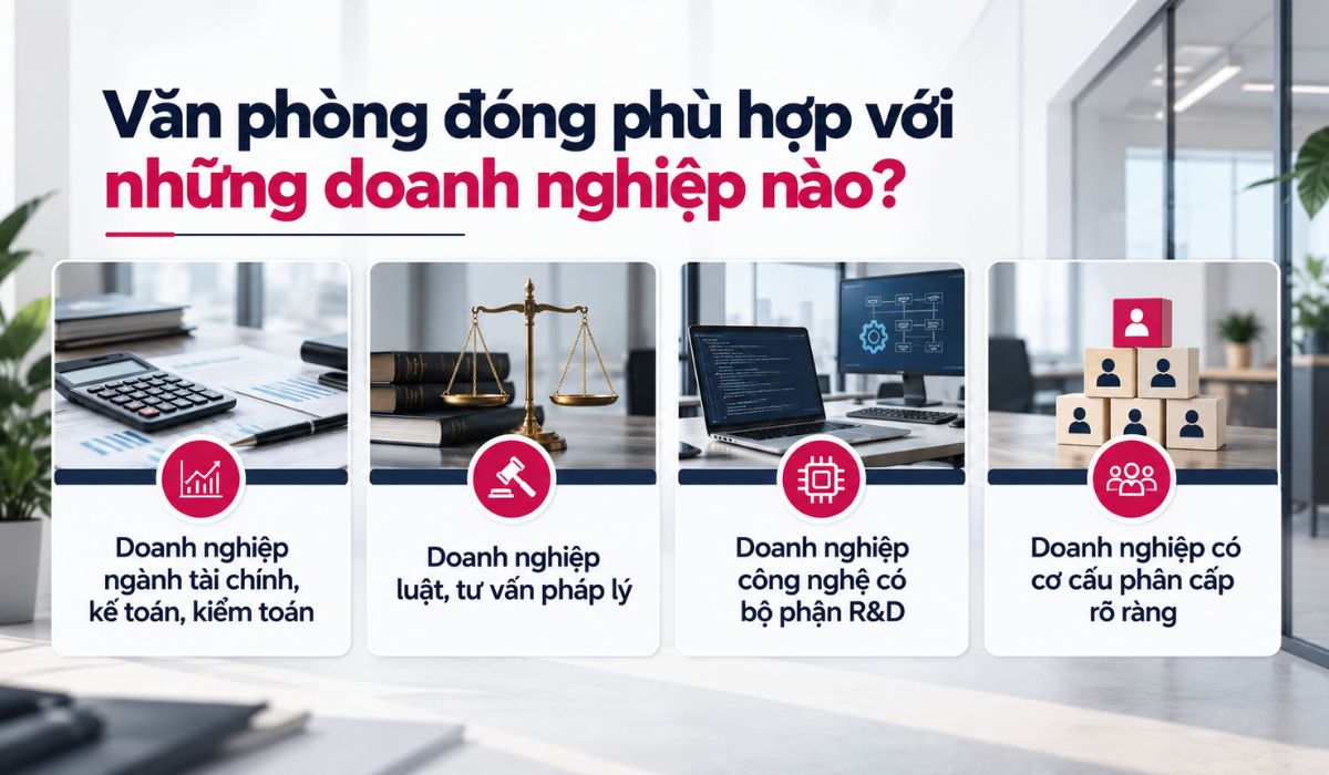 Các doanh nghiệp phù hợp với văn phòng đóng