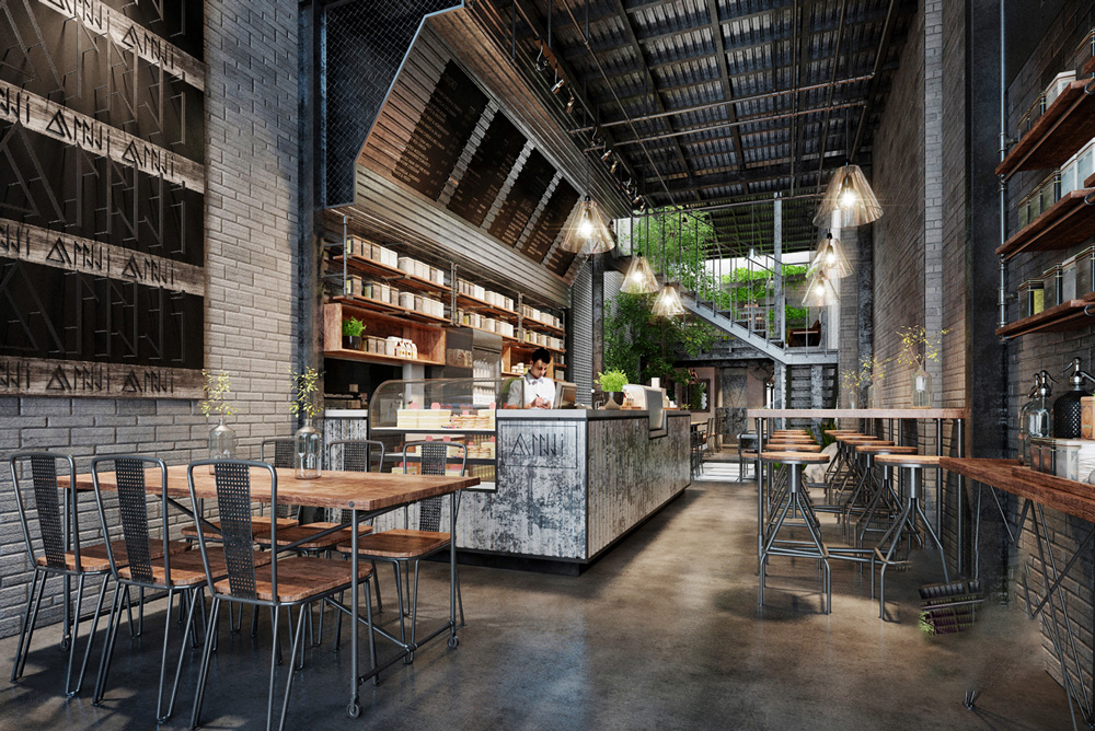 Thiết kế quán cafe phong cách công nghiệp mang lại cá tính riêng biệt