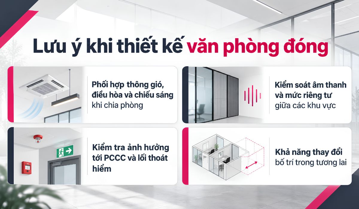 Lưu ý khi thiết kế văn phòng đóng