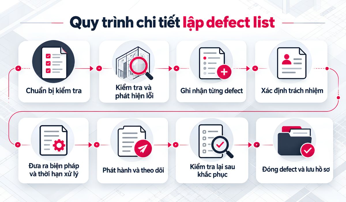 Quy trình lập defect list