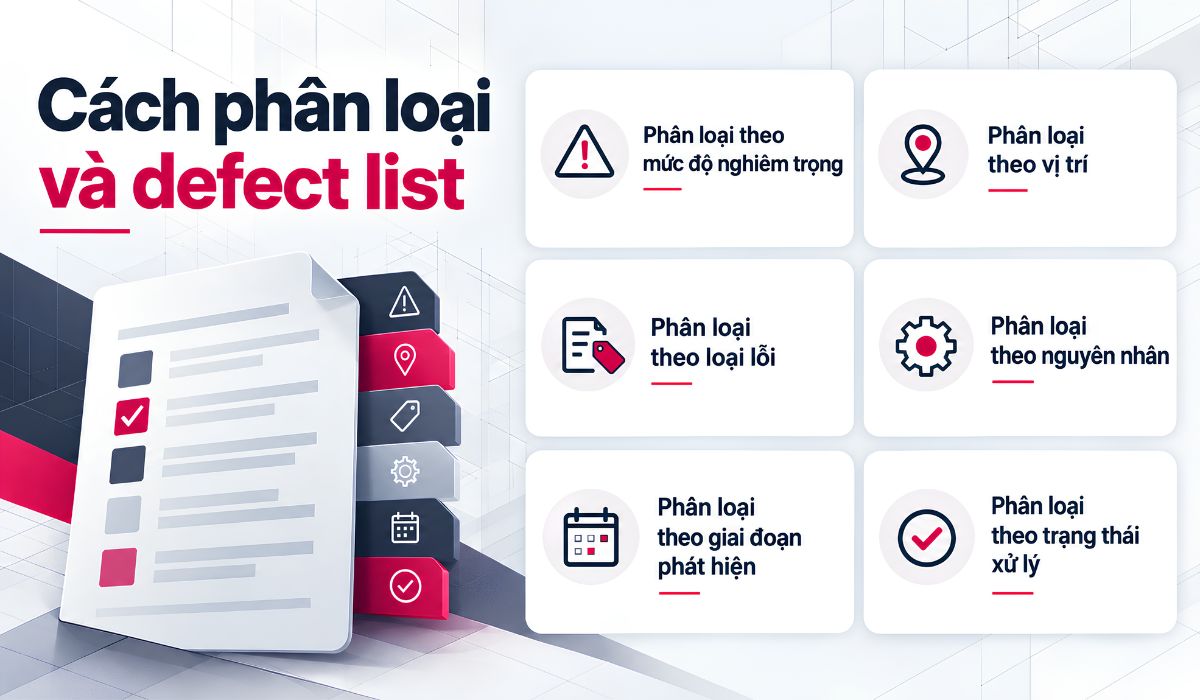 Cách phân loại lỗi trong defect list