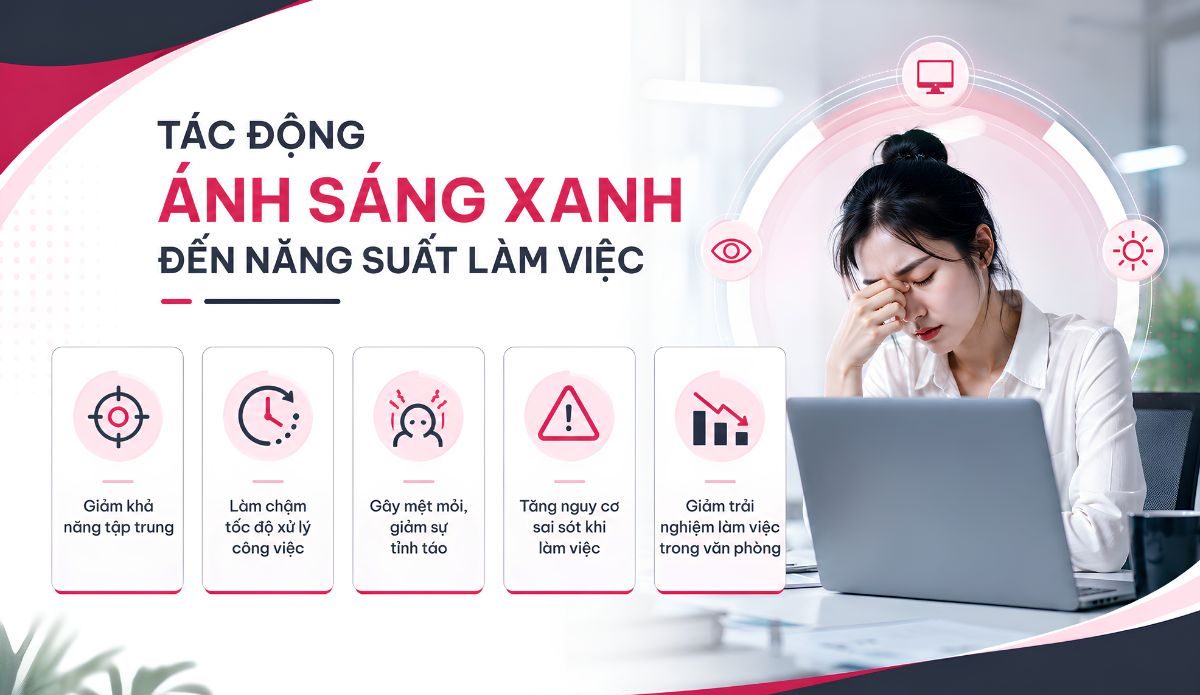 Tác động ánh sáng xanh đến năng suất làm việc