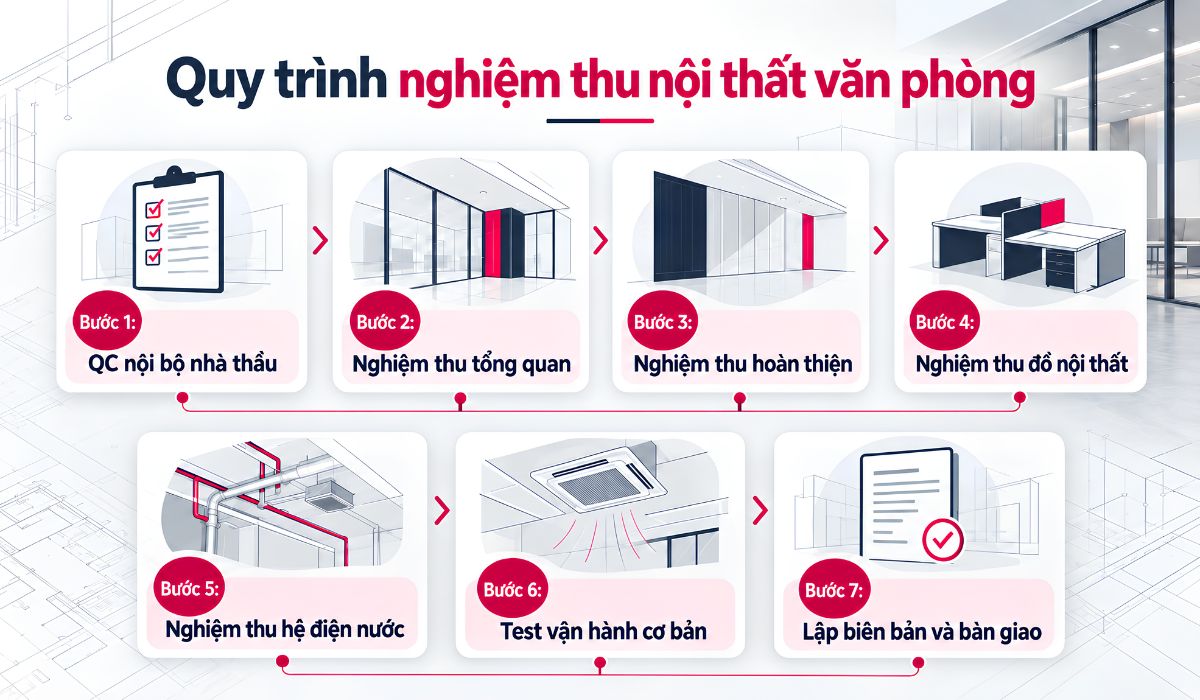 Quy trình nghiệm thu nội thất văn phòng
