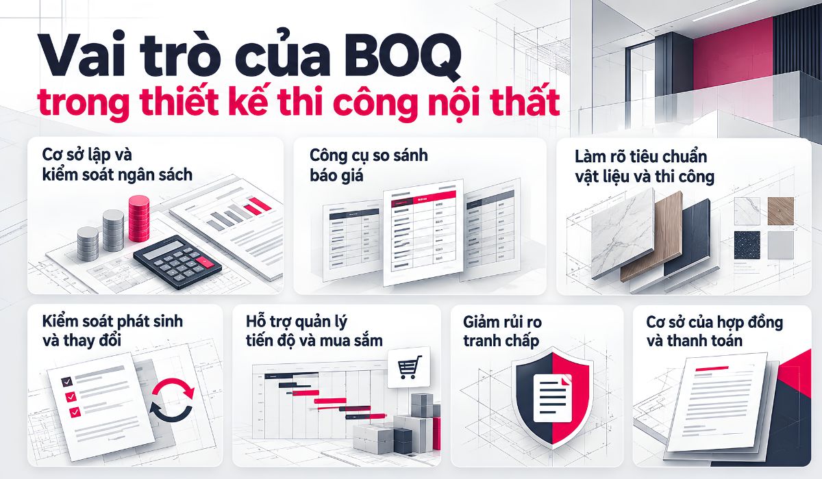 Vai trò của BOQ trong thiết kế thi công nội thất