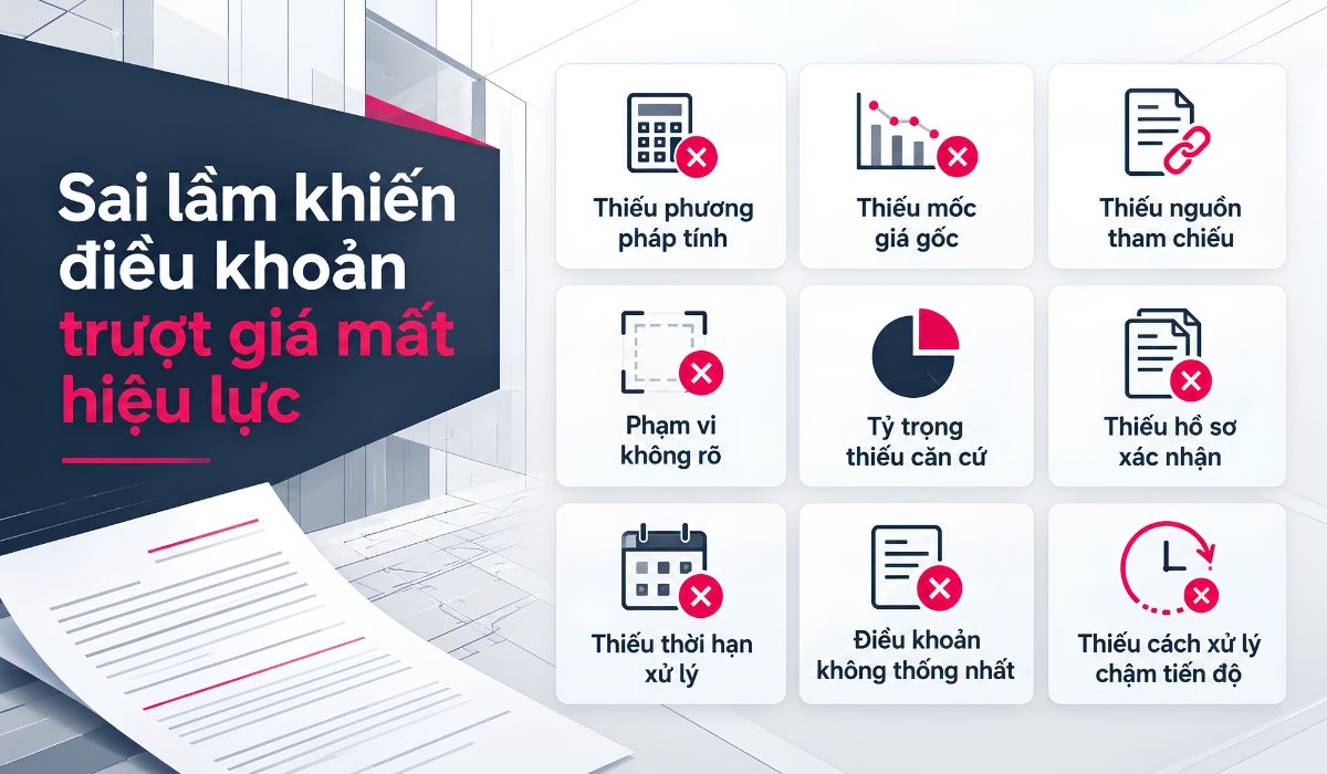 Sai lầm khiến điều khoản trượt giá mất hiệu lực