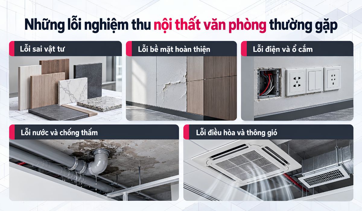 Những lỗi nghiệm thu nội thất văn phòng thường gặp