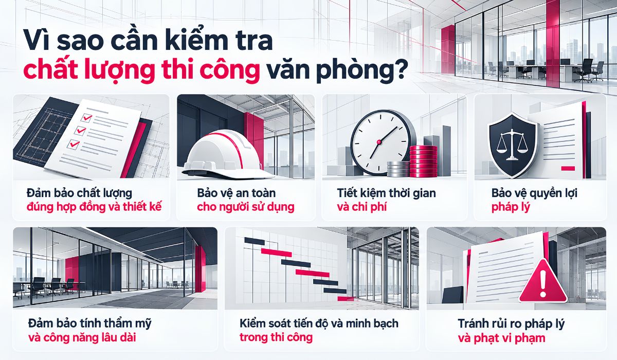 Lý do cần kiểm tra chất lượng thi công văn phòng