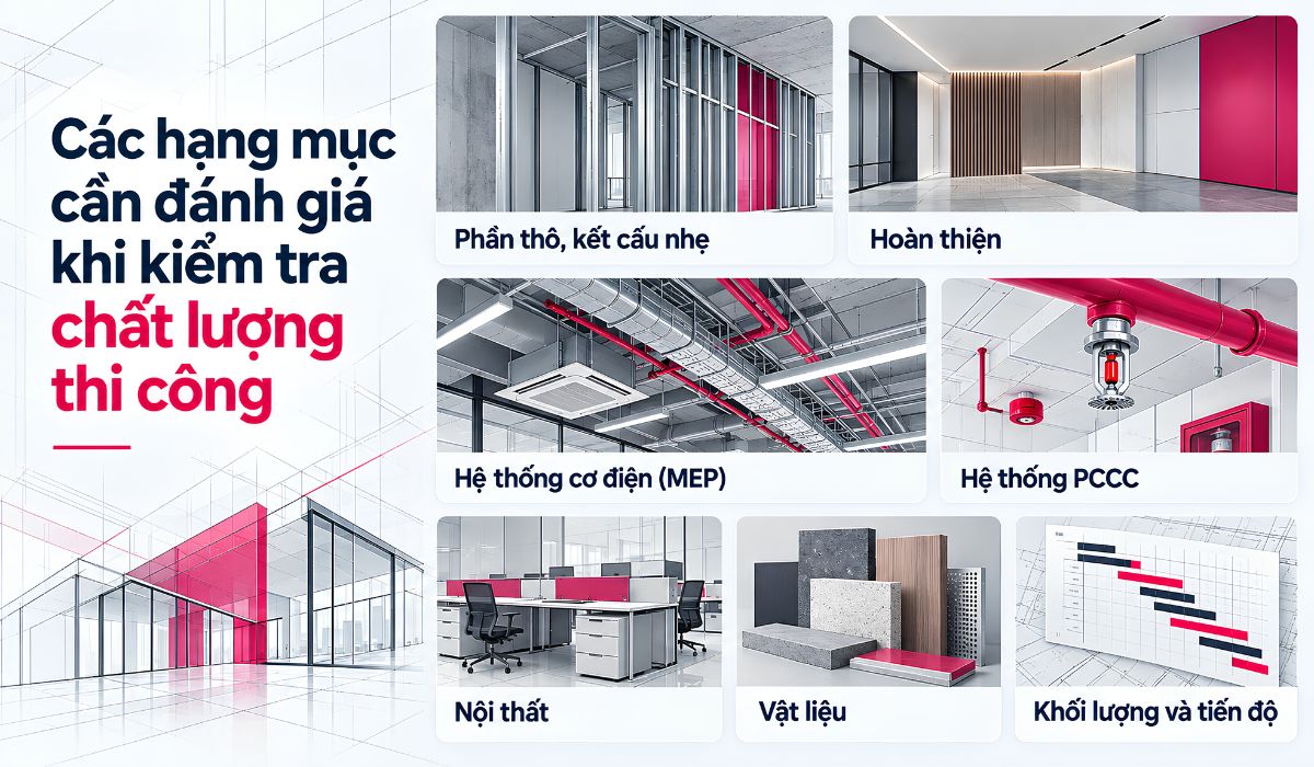 Hạng mục cần đánh giá khi kiểm tra chất lượng thi công
