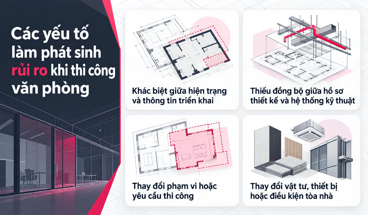 Các yếu tố làm phát sinh rủi ro khi thi công văn phòng