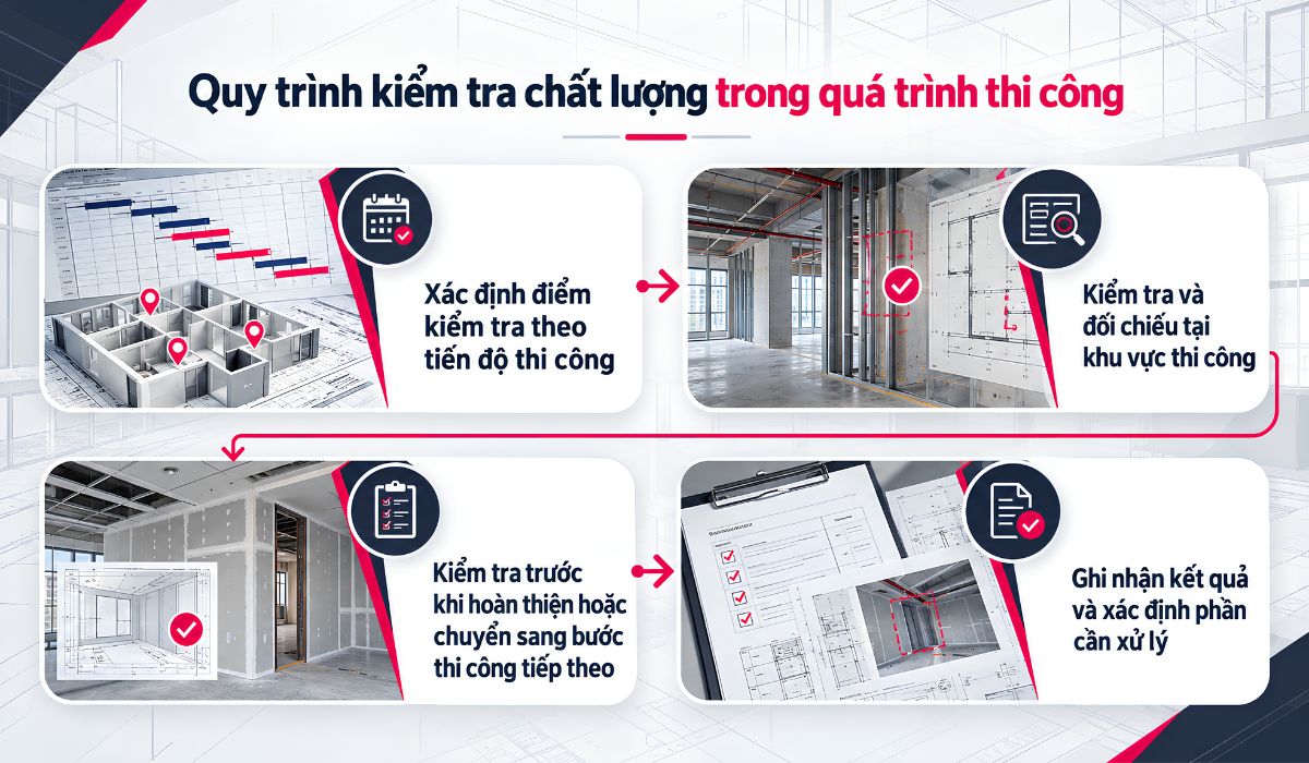 Quy trình kiểm tra chất lượng trong quá trình thi công