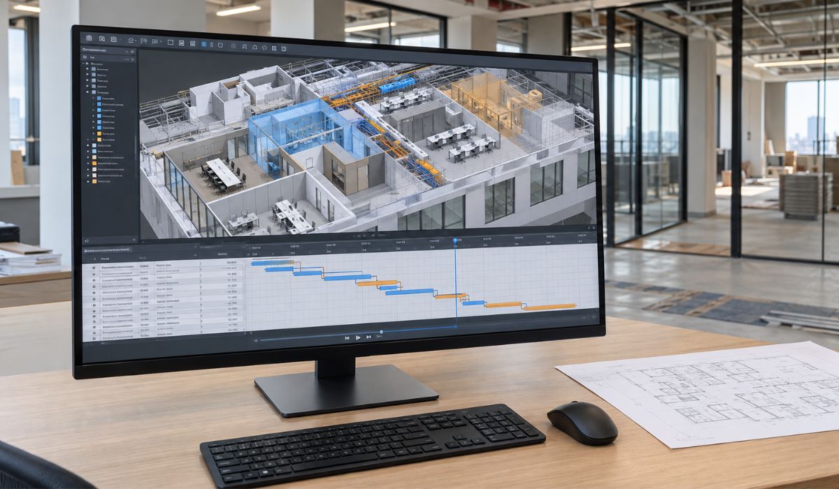 Ứng dụng quản lý tiến độ BIM 4D trong thiết kế thi công văn phòng