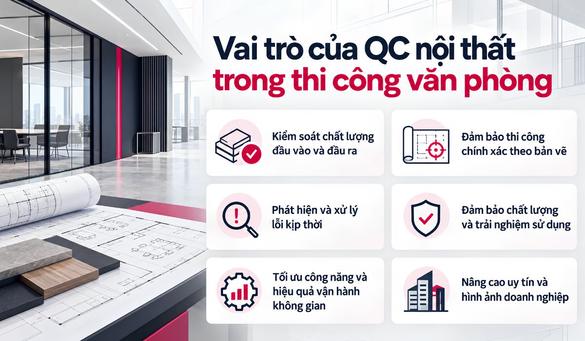Vai trò của QC nội thất trong thi công văn phòng