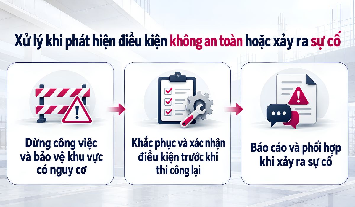 Xử lý khi phát hiện điều kiện không an toàn hoặc xảy ra sự cố