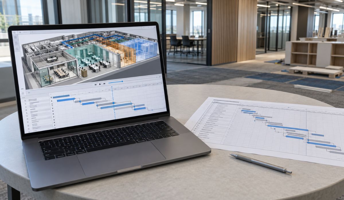 Ứng dụng quản lý tiến độ BIM trong thiết kế thi công văn phòng