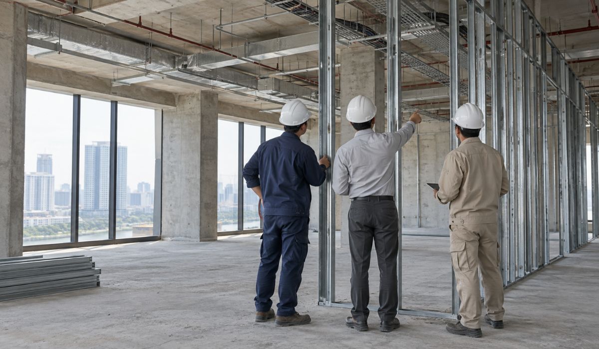 Khảo sát và đo đạc diện tích văn phòng trước khi thiết kế layout