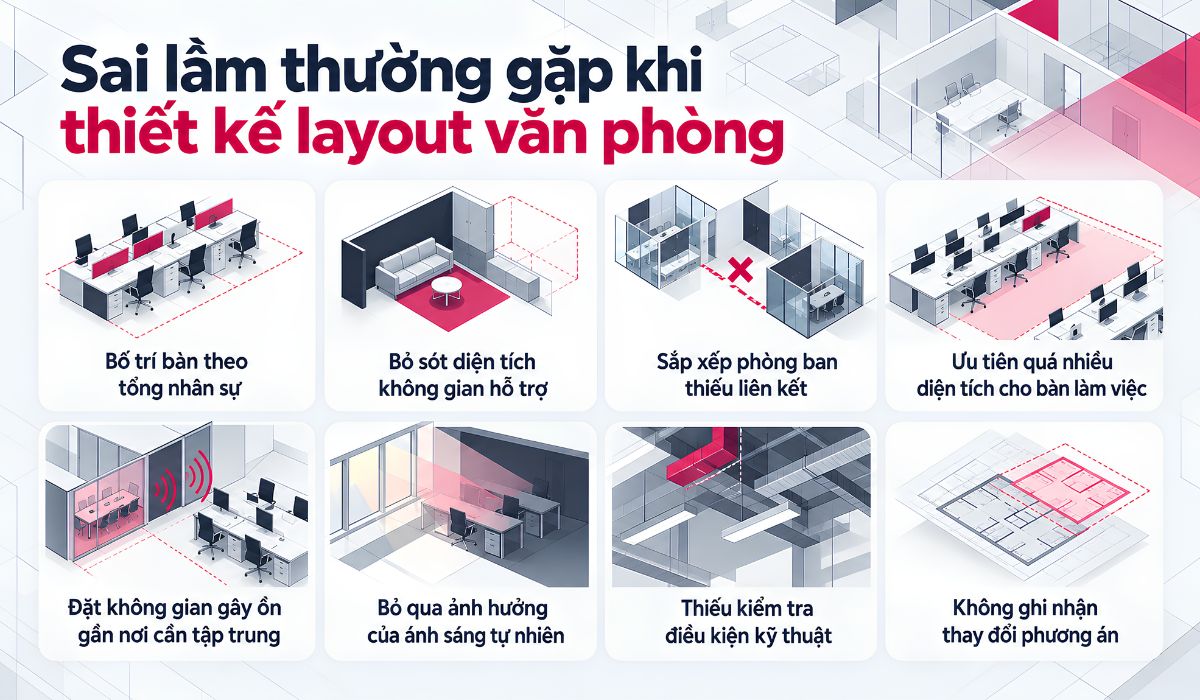 Sai lầm thường gặp khi thiết kế layout văn phòng