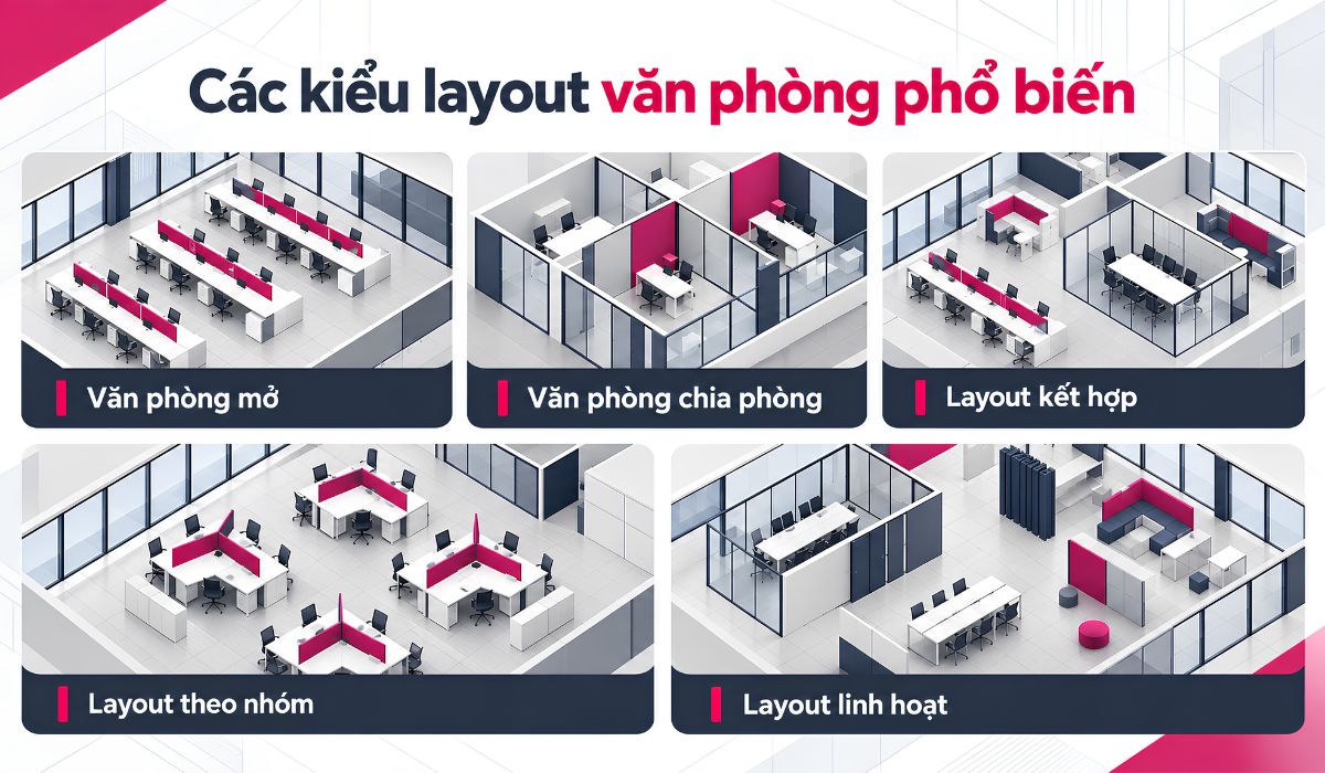 Các kiểu layout văn phòng phổ biến