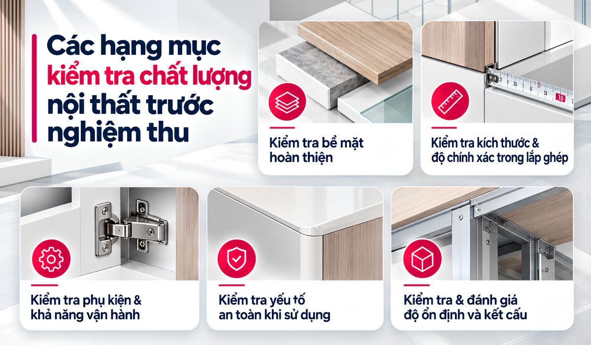 Các hạng mục kiểm tra chất lượng nội thất trước nghiệm thu