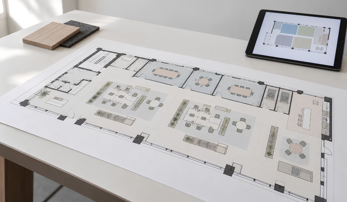 Layout thiết kế văn phòng theo nhóm