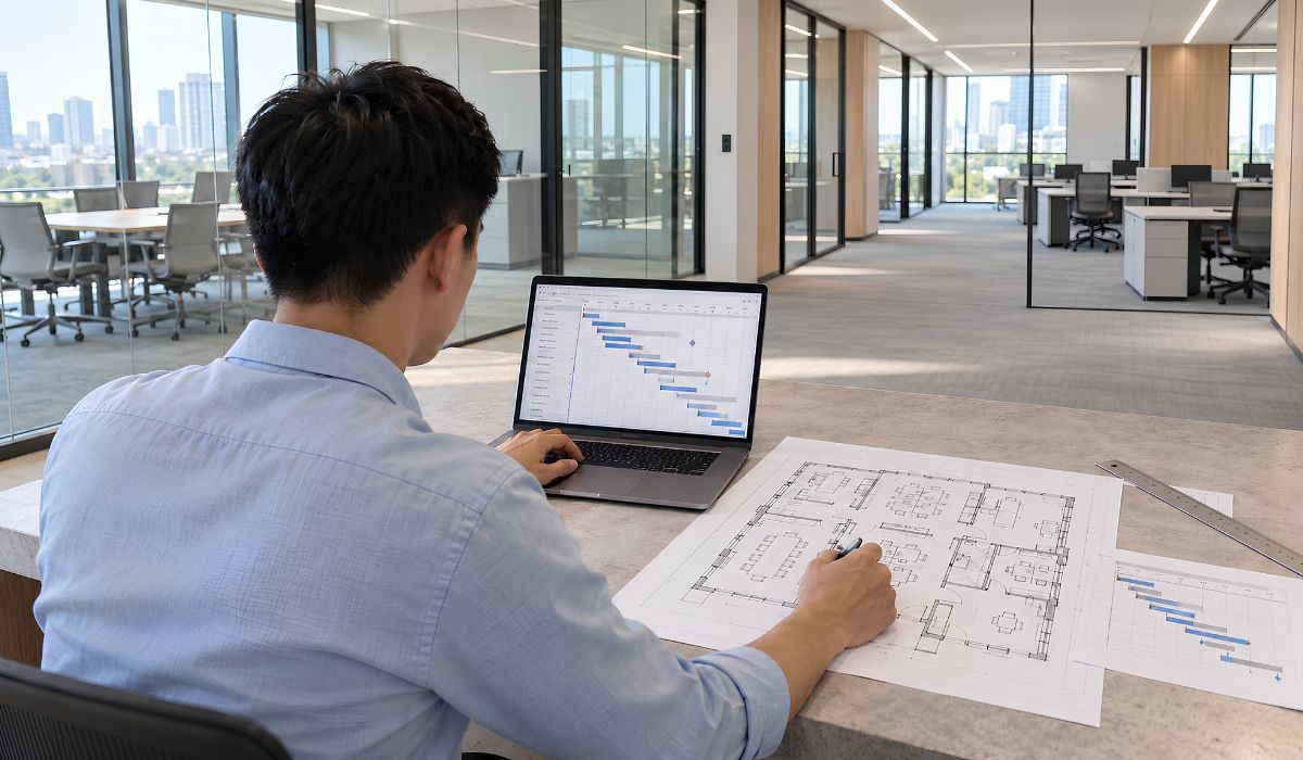 Lên kế hoạch và tính thời gian thi công nội thất văn phòng