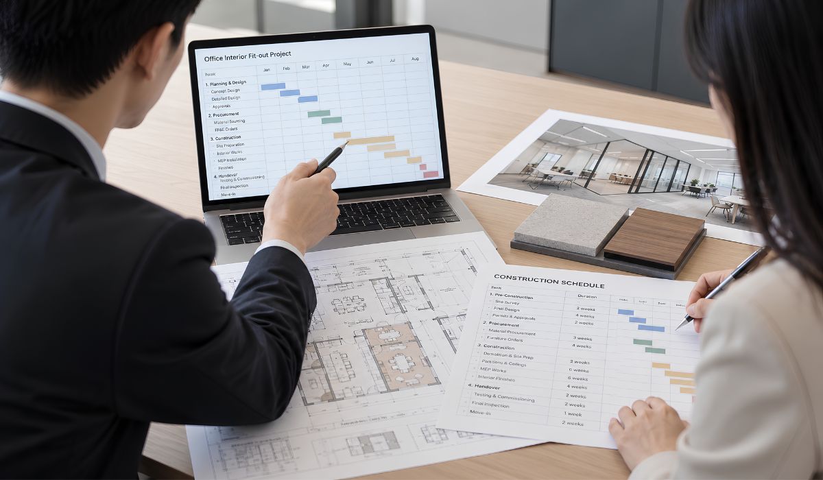 Lập kế hoạch và tính thời gian thi công nội thất văn phòng