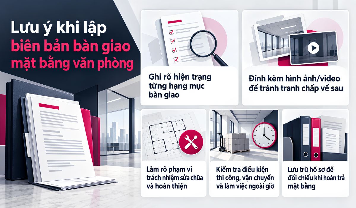 Lưu ý khi lập biên bản bàn giao mặt bằng văn phòng