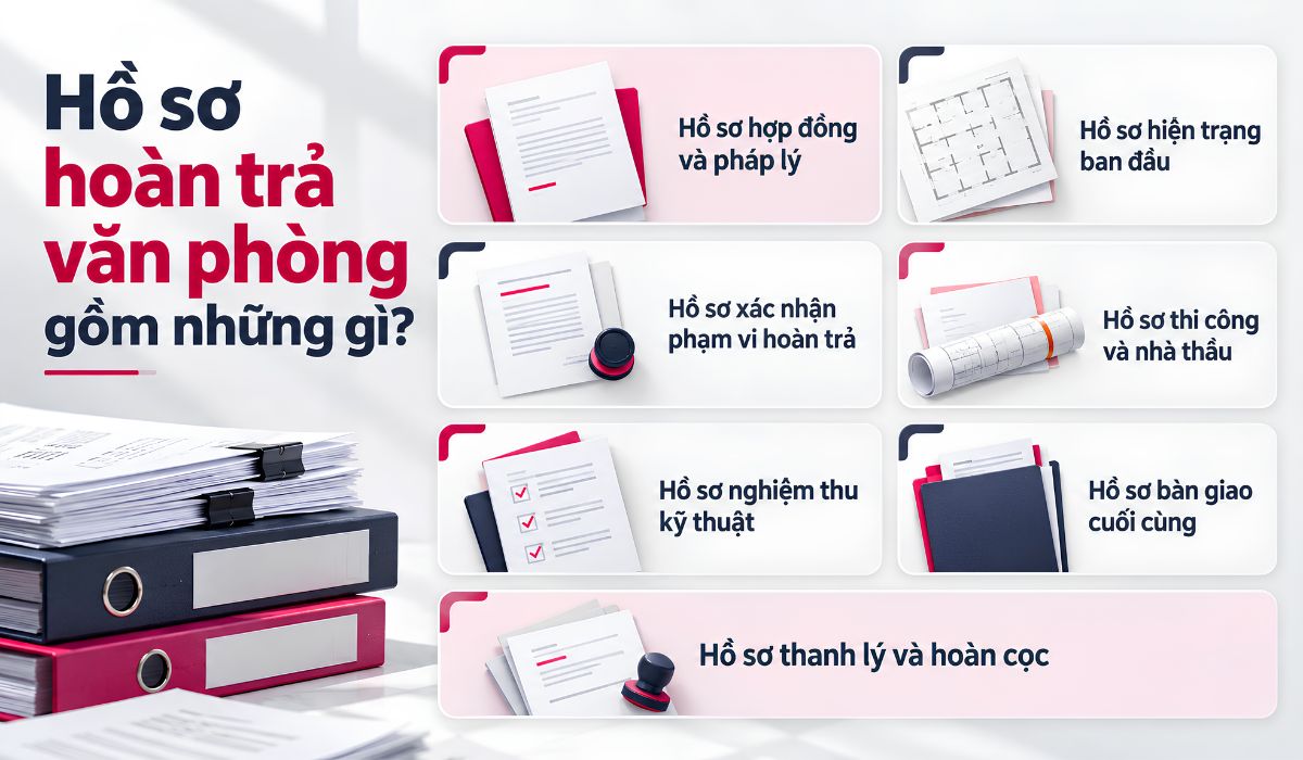 Những hạng mục nội dung của hồ sơ hoàn trả văn phòng