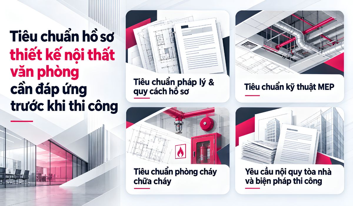 Tiêu chuẩn hồ sơ thiết kế nội thất văn phòng cần đáp ứng trước khi thi công