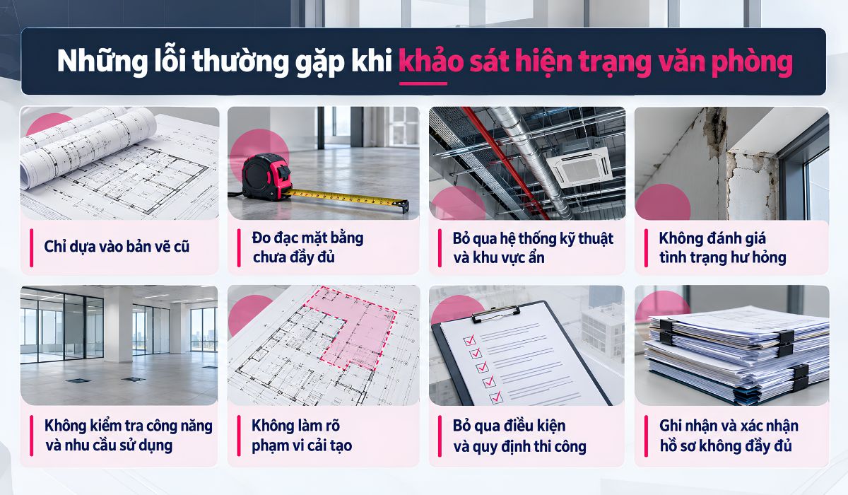 Những lỗi thường gặp khi khảo sát hiện trạng văn phòng