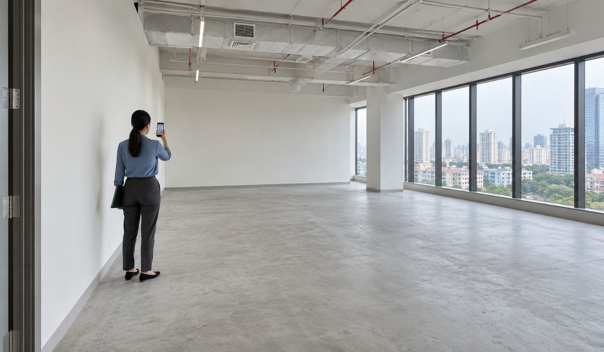Mặt bằng văn phòng sau khi tháo dỡ nội thất