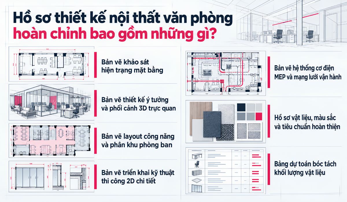Nội dung hồ sơ thiết kế thi công nội thất văn phòng