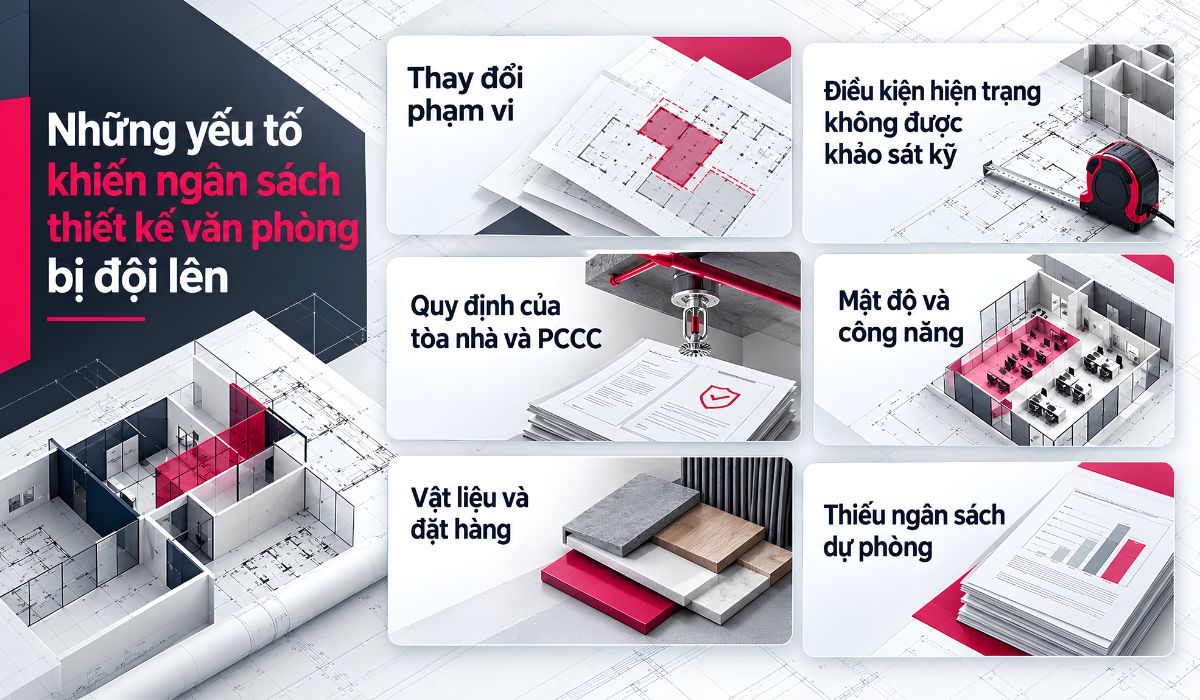 Những yếu tố khiến ngân sách thiết kế văn phòng bị đội lên