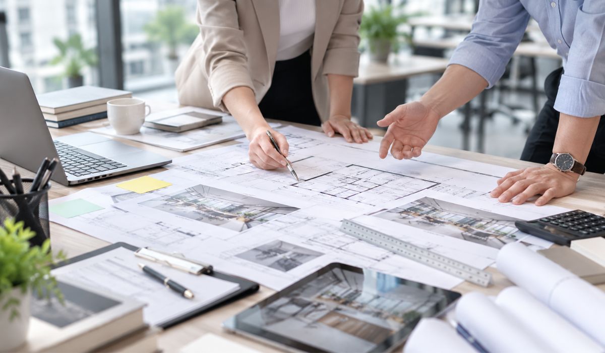 Đối chiếu và xem xét hồ sơ bản vẽ thiết kế văn phòng