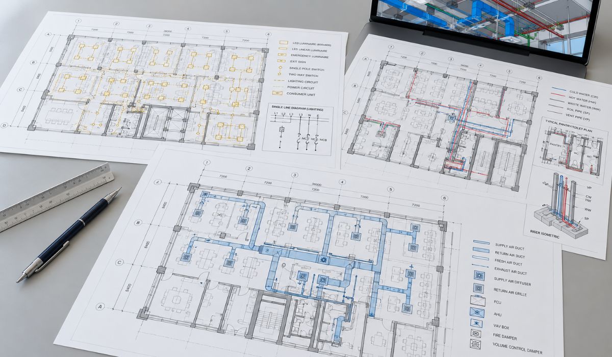 Bản vẽ hệ thống kỹ thuật văn phòng