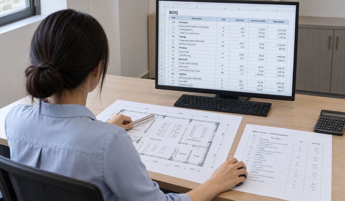 Lập bảng dự toán bóc tách khối lượng vật liệu
