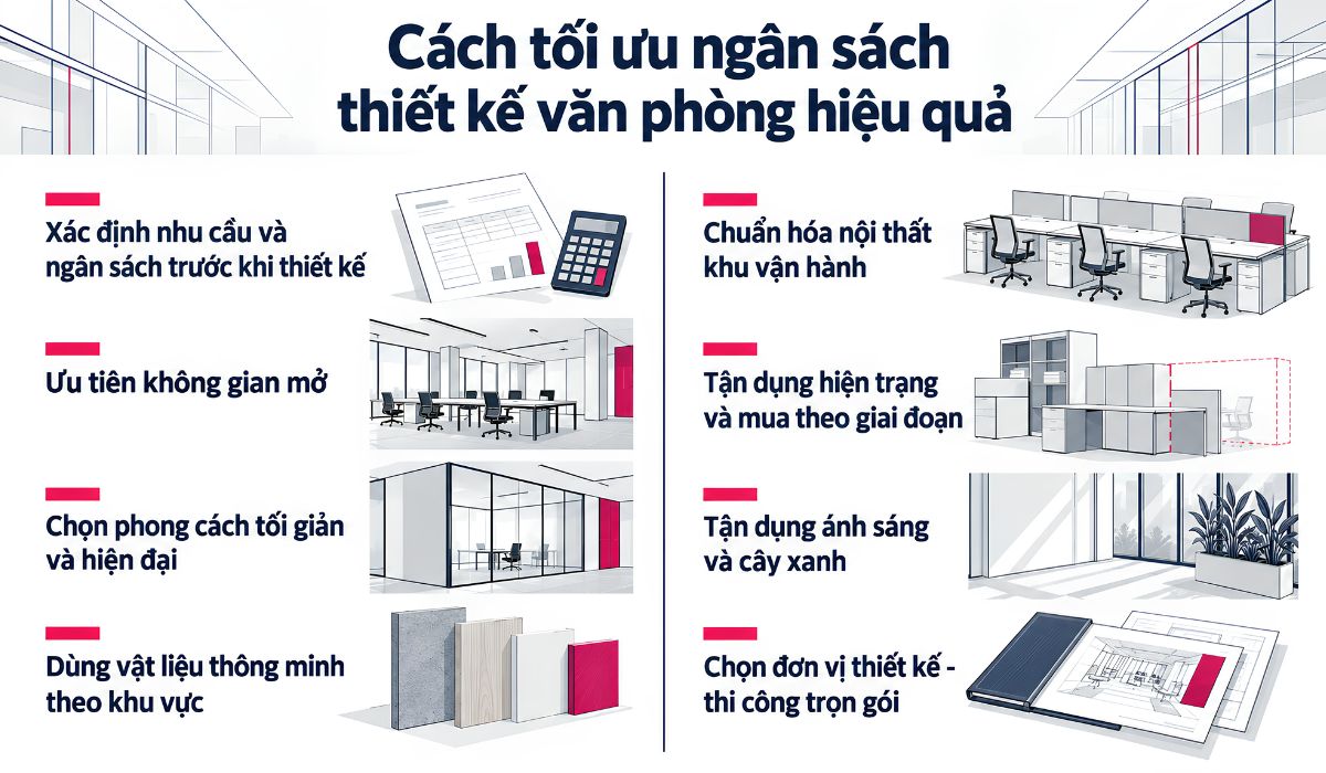 Cách tối ưu ngân sách thiết kế văn phòng hiệu quả