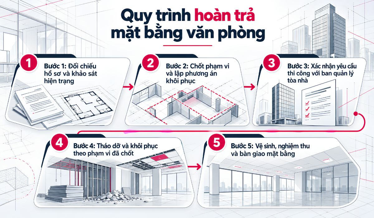 Quy trình hoàn trả mặt bằng văn phòng