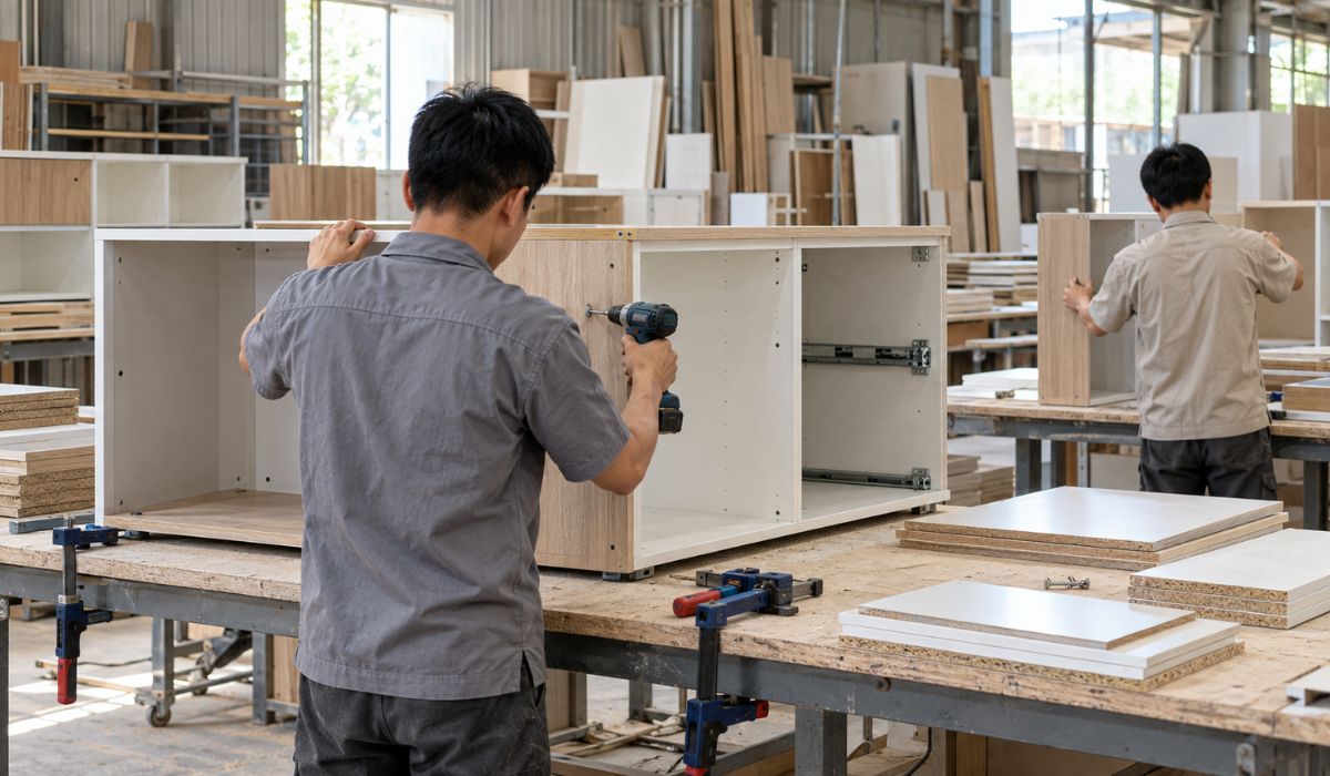 Sản xuất nội thất văn phòng tại xưởng