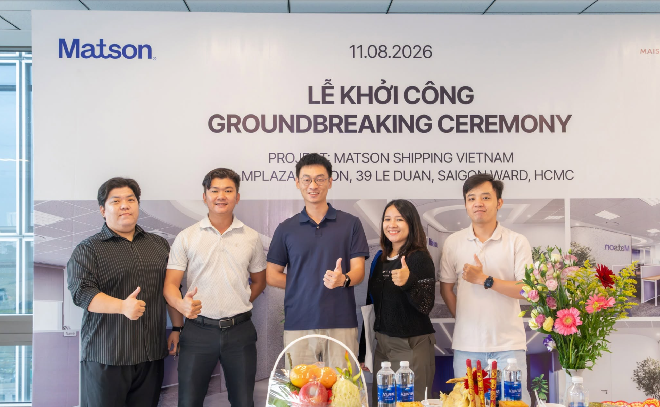 Lễ khởi công văn phòng Matson cùng khách hàng.